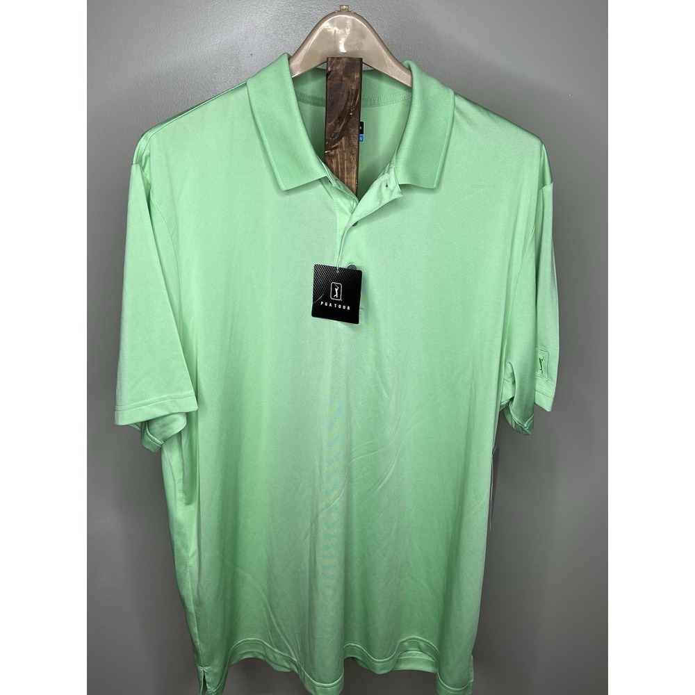 PGA Tour Men's Lime Green Polo Collared Shirt Size XXL NWTs